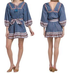 NWT CLEOBELLA Maggie Floral Woodblock Mini Dress L